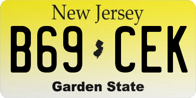 NJ license plate B69CEK