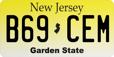 NJ license plate B69CEM