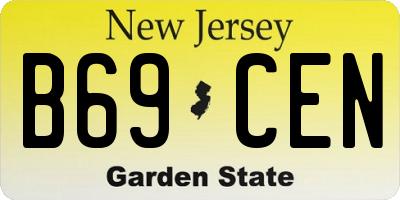 NJ license plate B69CEN