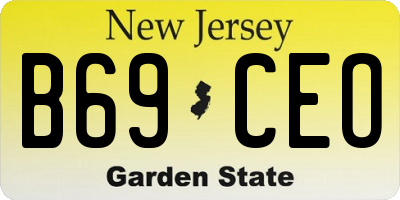 NJ license plate B69CEO