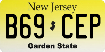 NJ license plate B69CEP