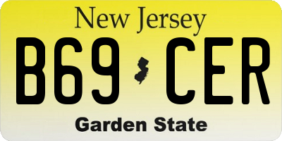 NJ license plate B69CER