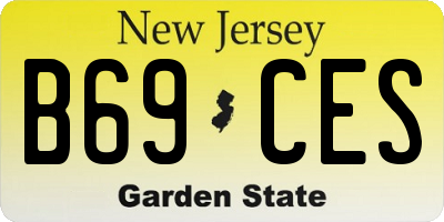 NJ license plate B69CES