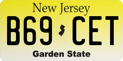 NJ license plate B69CET