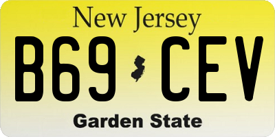 NJ license plate B69CEV