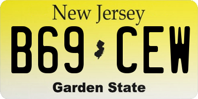 NJ license plate B69CEW