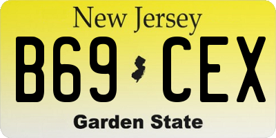 NJ license plate B69CEX