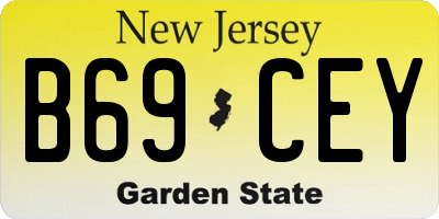 NJ license plate B69CEY