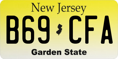 NJ license plate B69CFA