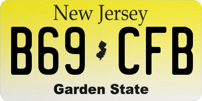 NJ license plate B69CFB