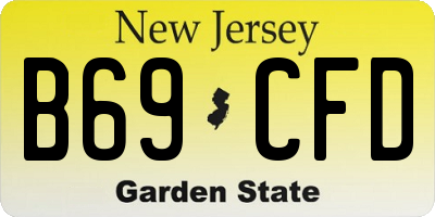 NJ license plate B69CFD