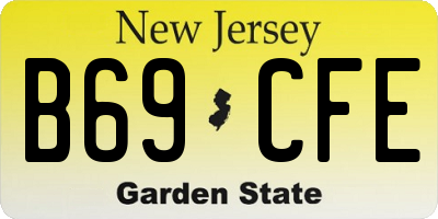 NJ license plate B69CFE