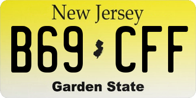 NJ license plate B69CFF
