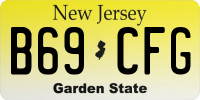 NJ license plate B69CFG
