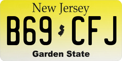 NJ license plate B69CFJ