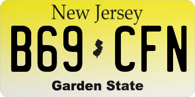 NJ license plate B69CFN