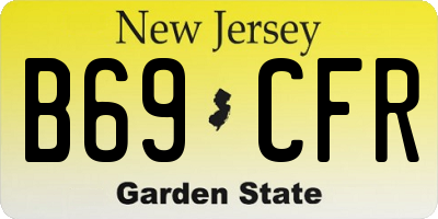 NJ license plate B69CFR
