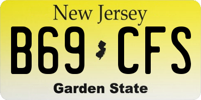 NJ license plate B69CFS