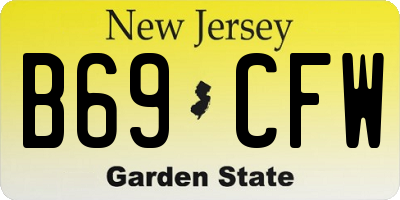 NJ license plate B69CFW