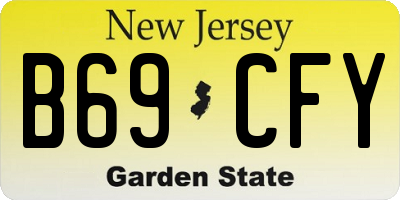 NJ license plate B69CFY