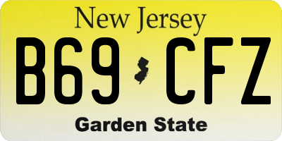 NJ license plate B69CFZ