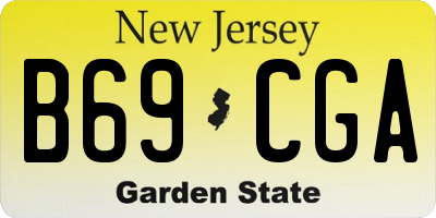 NJ license plate B69CGA