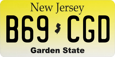 NJ license plate B69CGD