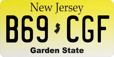 NJ license plate B69CGF