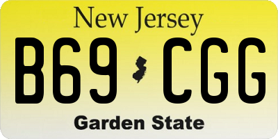 NJ license plate B69CGG