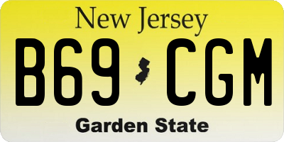 NJ license plate B69CGM