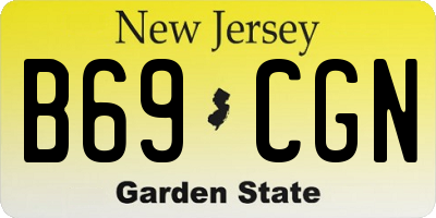 NJ license plate B69CGN