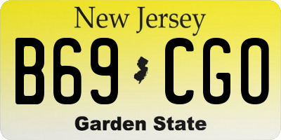 NJ license plate B69CGO