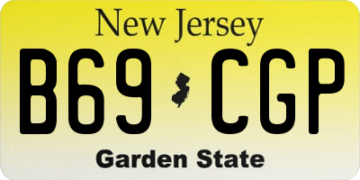NJ license plate B69CGP
