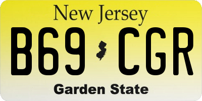 NJ license plate B69CGR