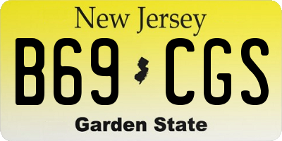 NJ license plate B69CGS