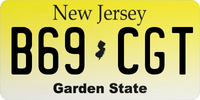 NJ license plate B69CGT