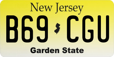 NJ license plate B69CGU