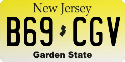 NJ license plate B69CGV
