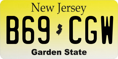 NJ license plate B69CGW