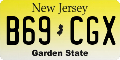 NJ license plate B69CGX