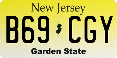 NJ license plate B69CGY