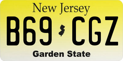 NJ license plate B69CGZ