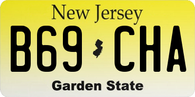 NJ license plate B69CHA