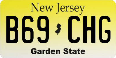 NJ license plate B69CHG