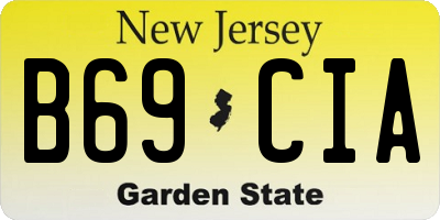 NJ license plate B69CIA