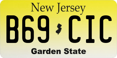 NJ license plate B69CIC