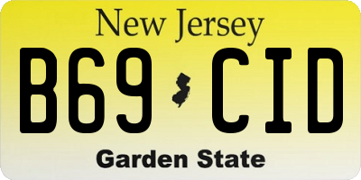 NJ license plate B69CID