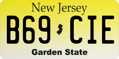 NJ license plate B69CIE