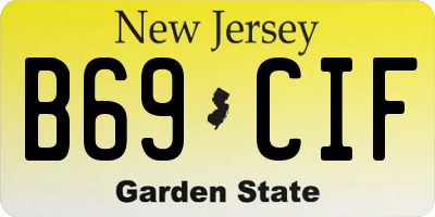 NJ license plate B69CIF