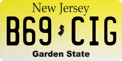 NJ license plate B69CIG